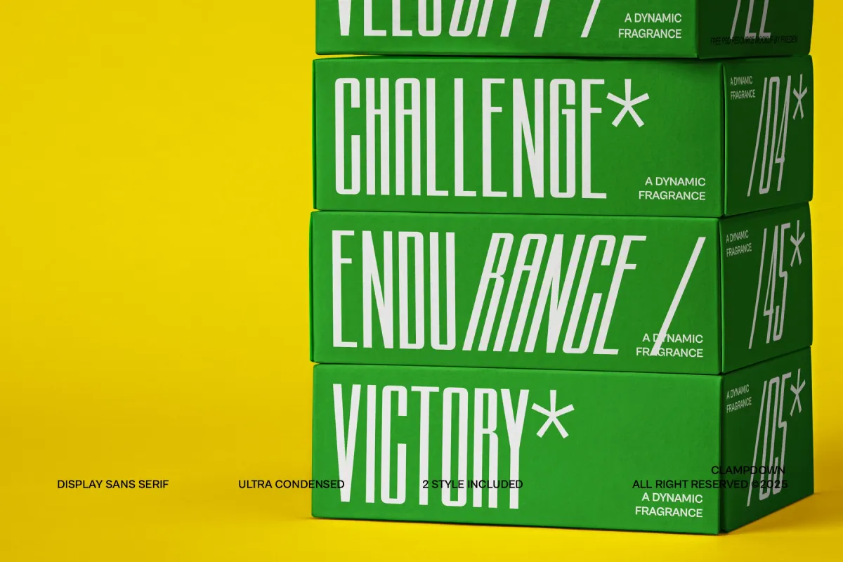 Clampdown - Condensed Display Sans Serif Font