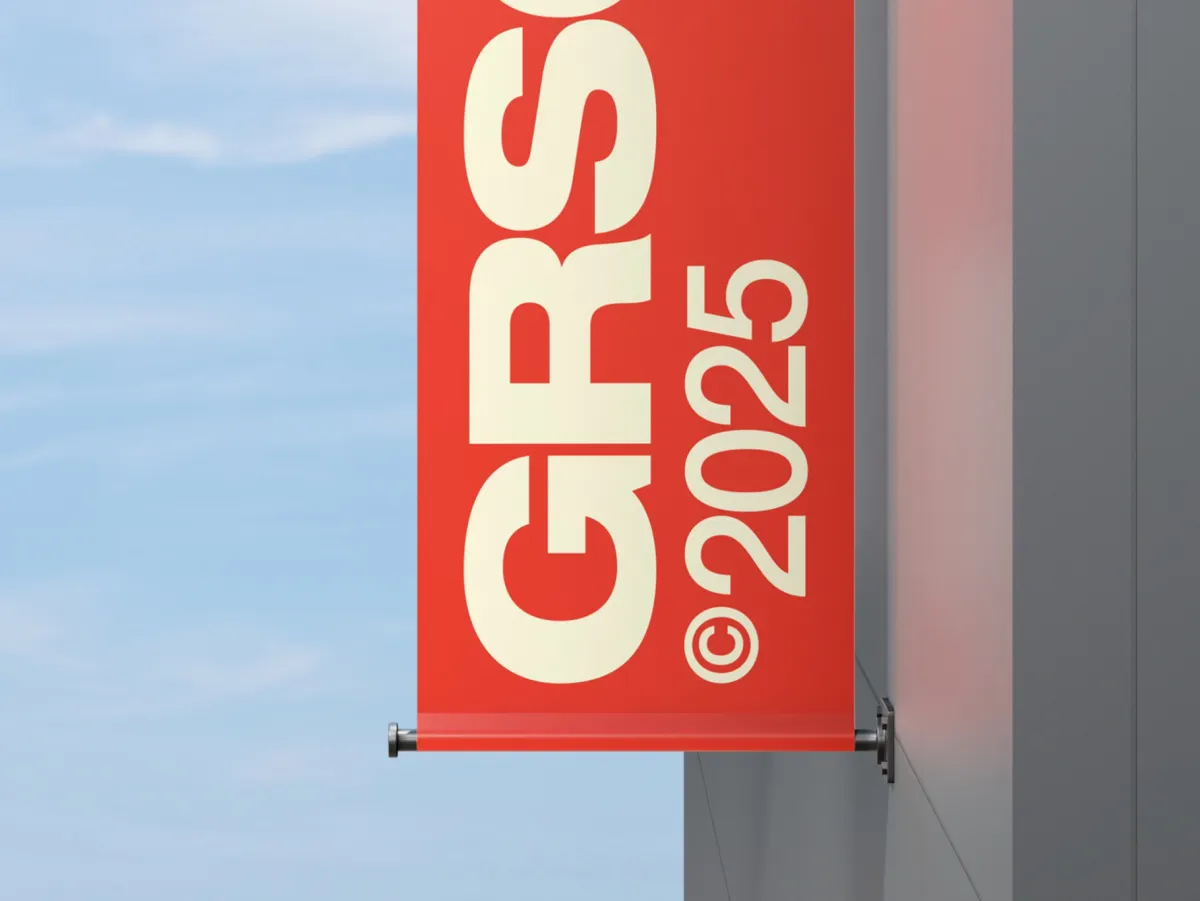 Outdoor Hanging Banner Mockup Front View