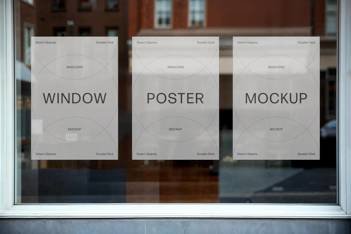 A4 Window Posters Mockup
