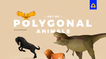 Polygonal Animals Graphics Set