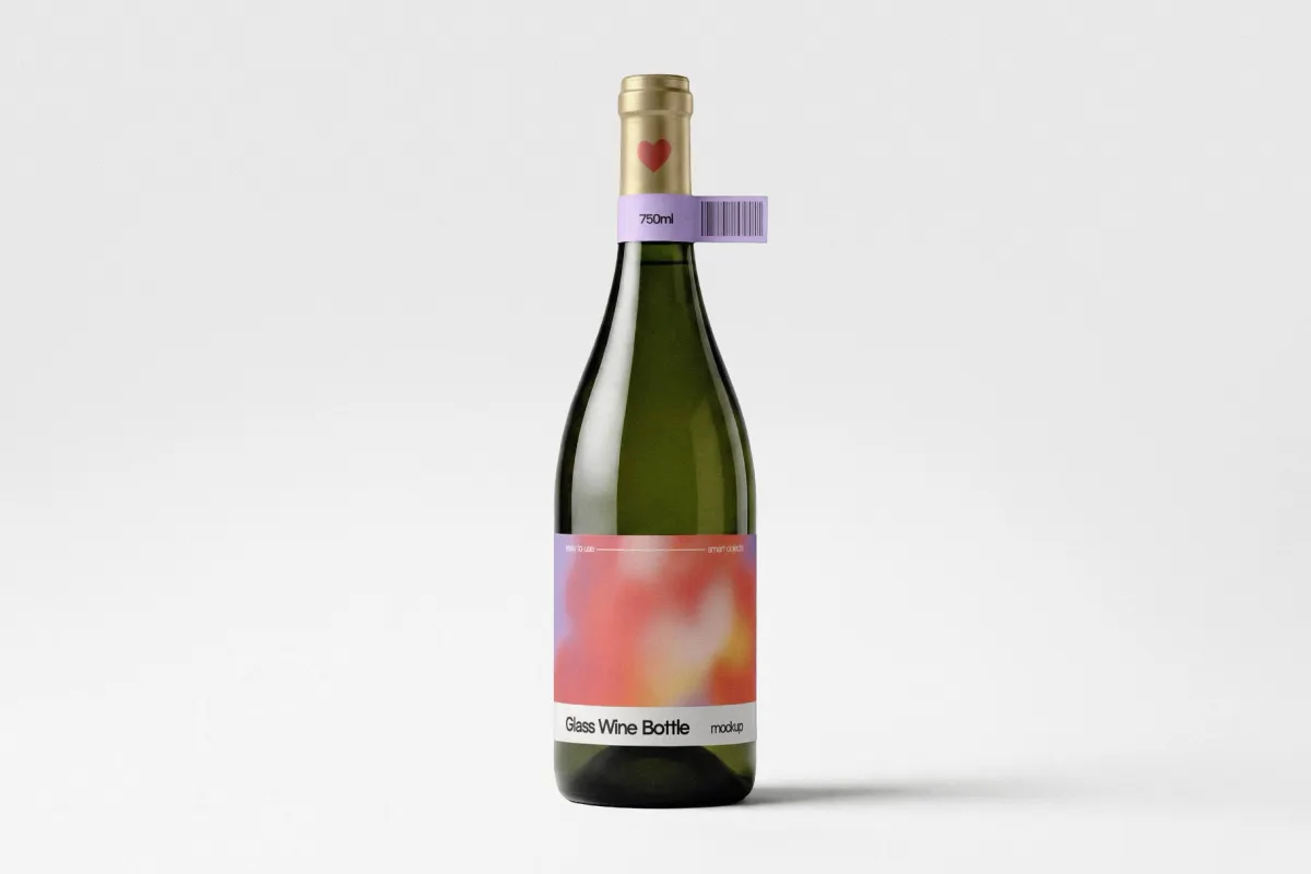 Glass Wine Bottle Mockup
