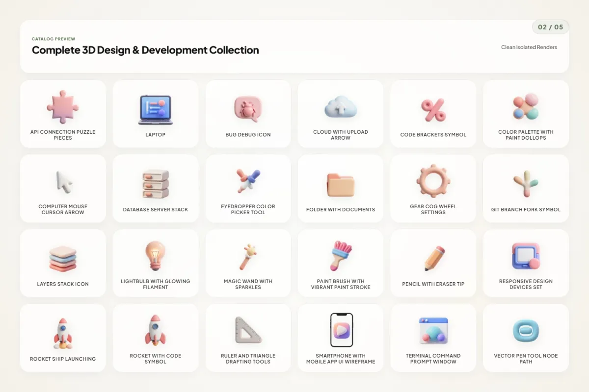 3D Design & Development Icons