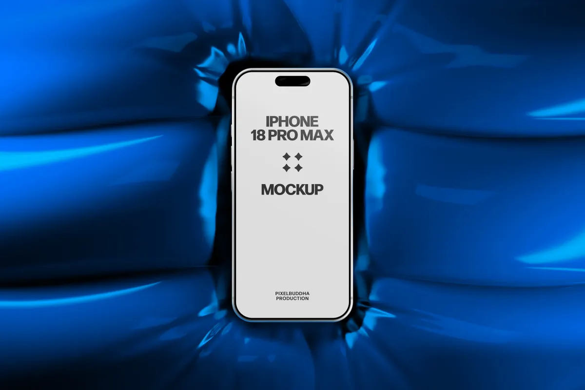 iPhone 18 Pro Max Mockup on Inflatable Surface