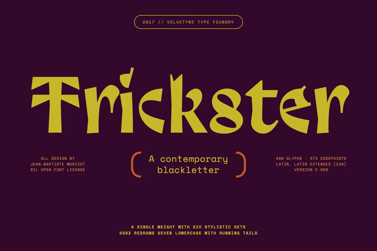 Trickster - Free Dripping Blackletter Font