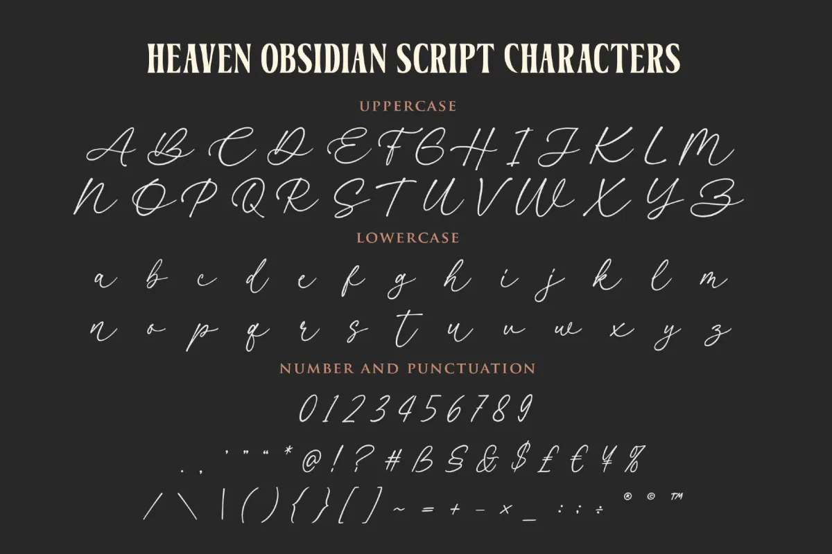 Heaven Obsidian a Vintage Elegant Font Combination