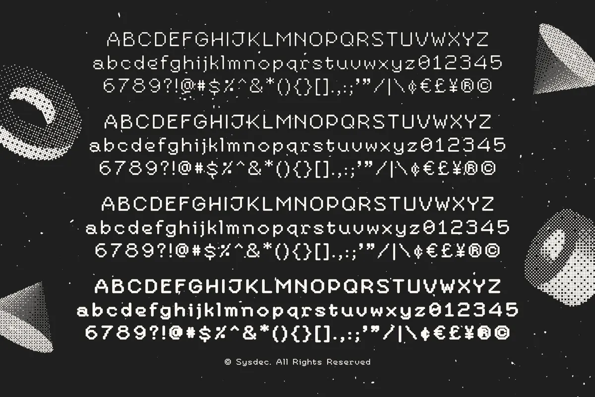 Sysdec - Futuristic Pixel Display Typeface
