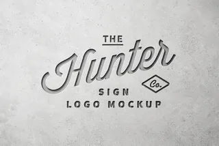 Concrete Wall Logo Mockup