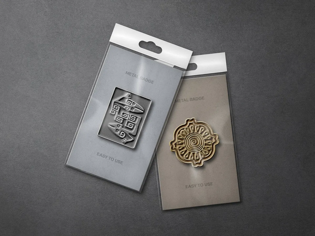 Metallic Pin Badges Scenes