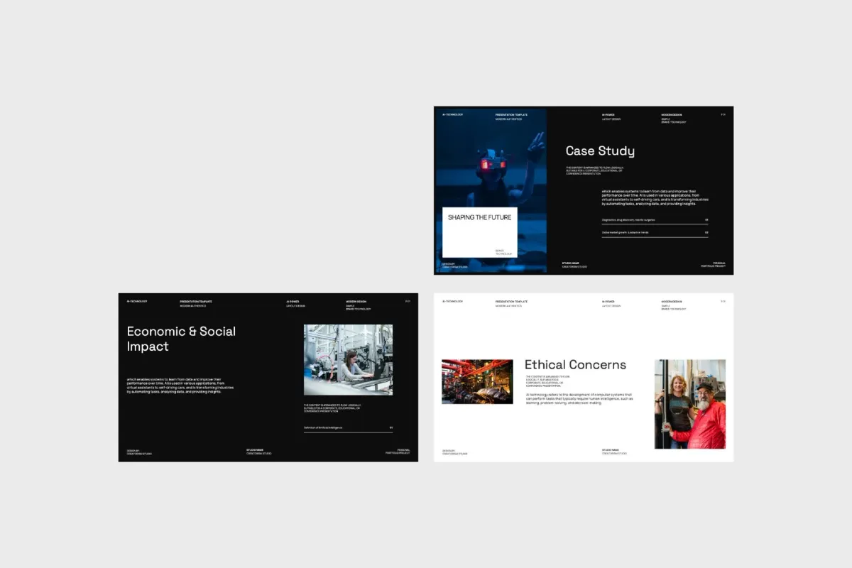 AI Technology Brand PowerPoint Template - Montena