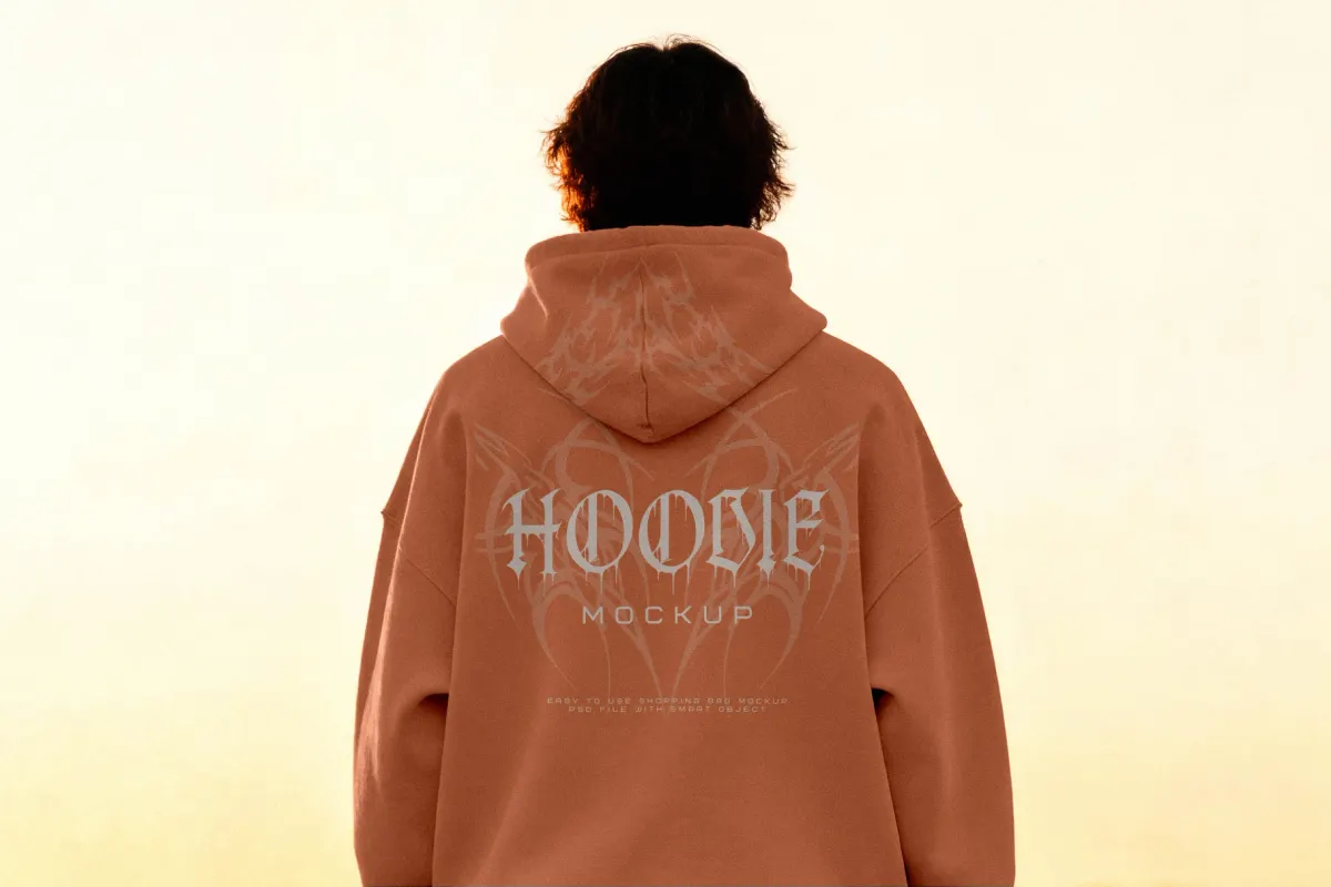 Sunset Hoodie Mockup Back View