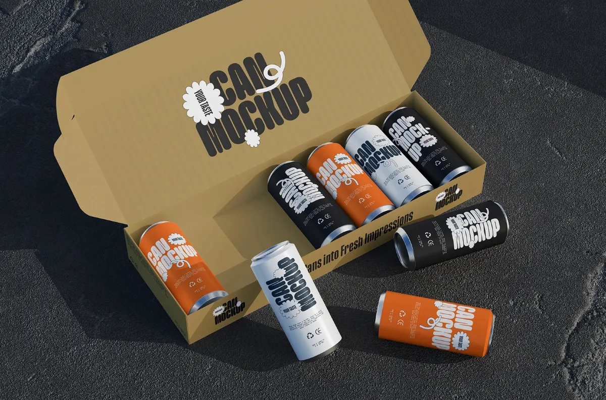Beverage Can Packaging Mockup