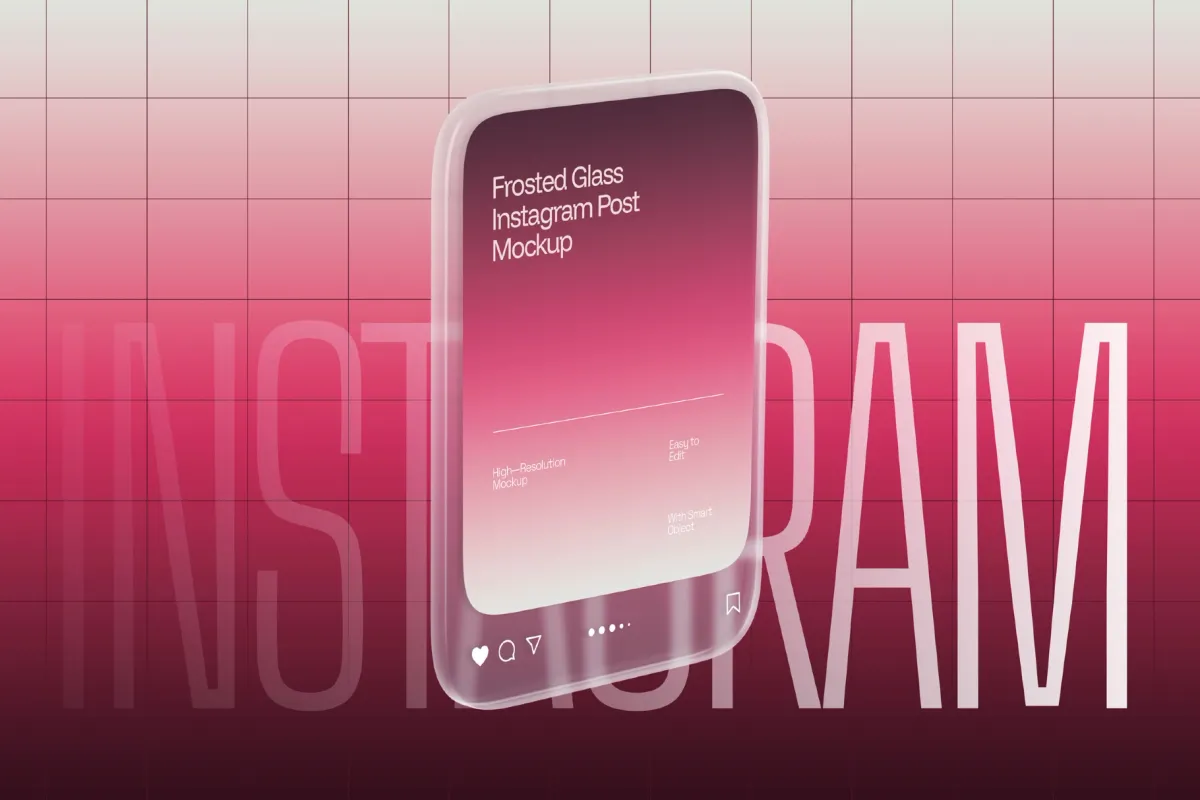 Frosted Glass Instagram Post Mockup
