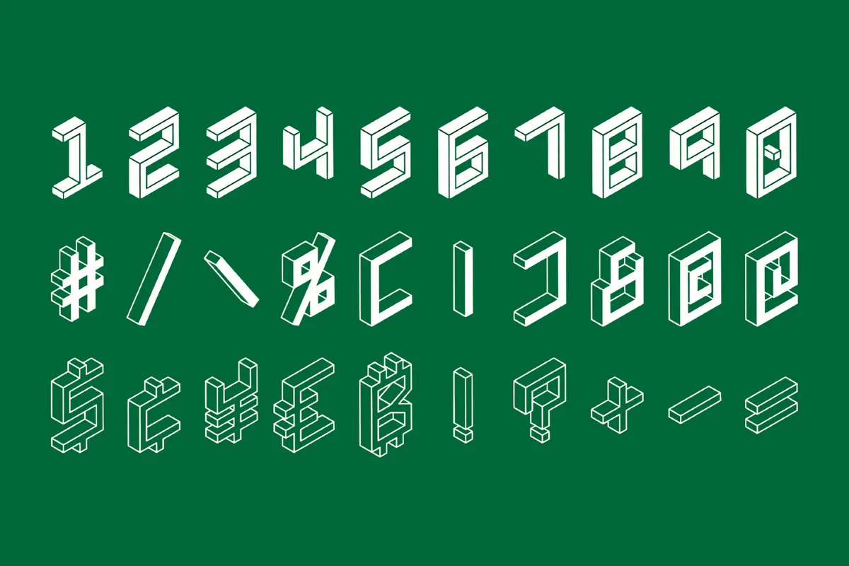 3D Isometric Font Family