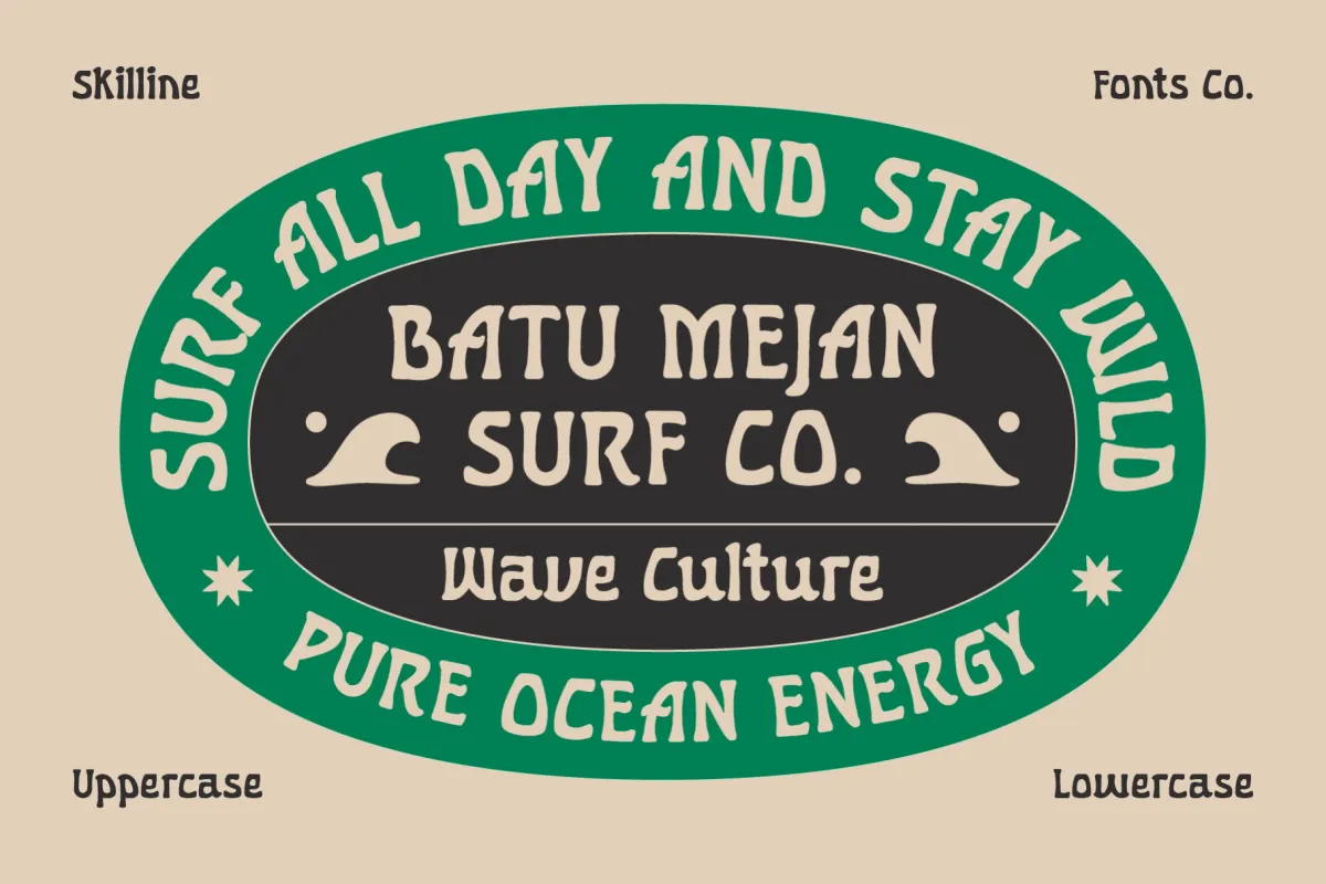 Sunwave - Vintage Surf Display Font