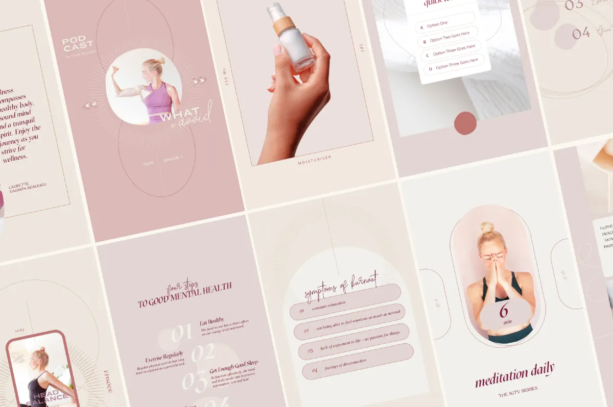 Wellness Social Media Kit CANVA PS