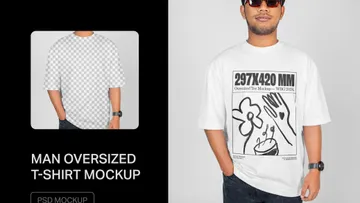 Man Oversized T-Shirt Mockup — Front View