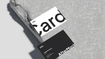 Business Card Mockup On Concrete