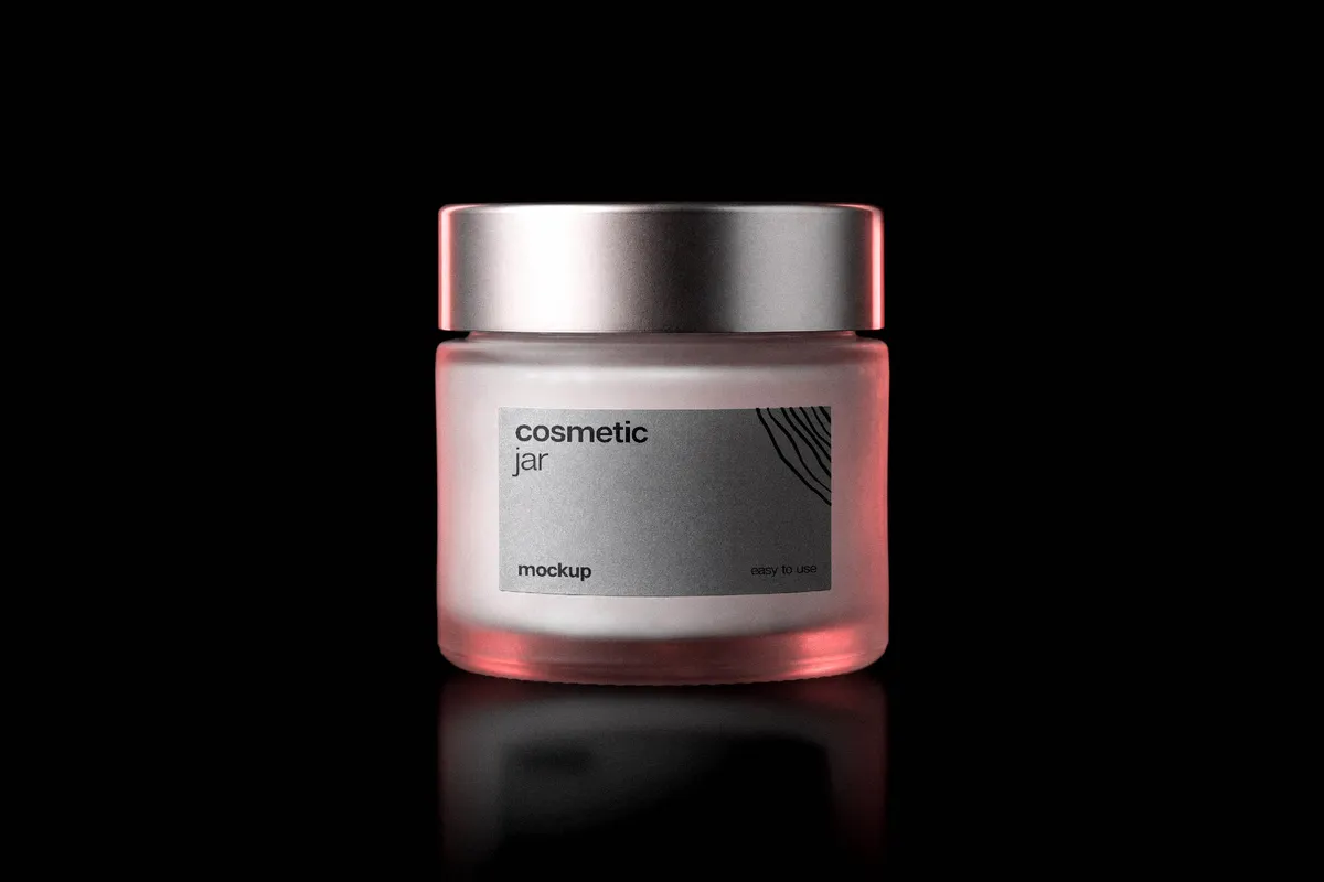 Frosted Cosmetic Jar Mockup