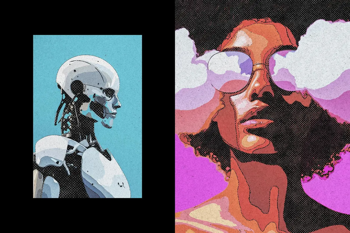 Comic Print Photo Effect