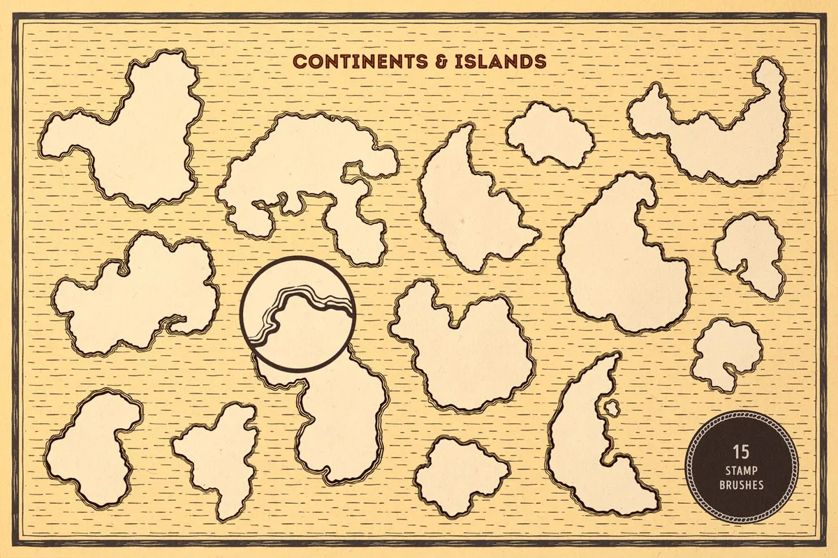 Vintage Map: Procreate Brushes