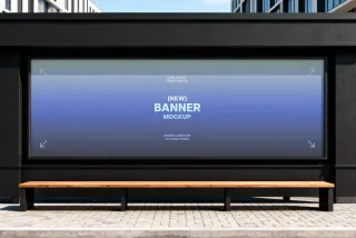 Bus Stop Banner Mockup