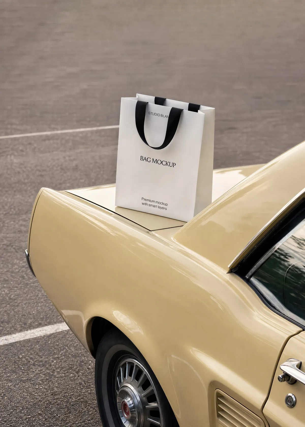 Shopping Bag Mockup with Ribbon Handles