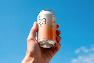 Soda Can Mockup with Sky Backdrop