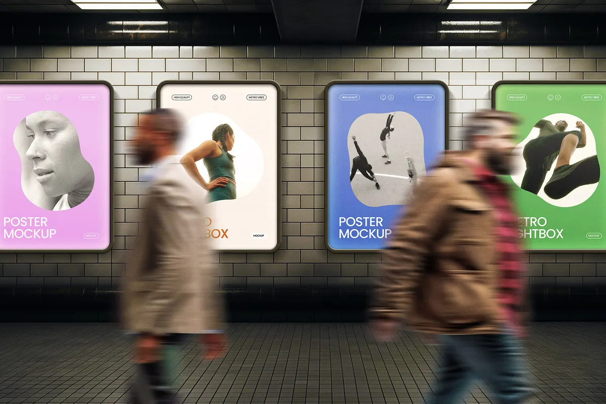 Subway Lightbox Poster Mockup Generator
