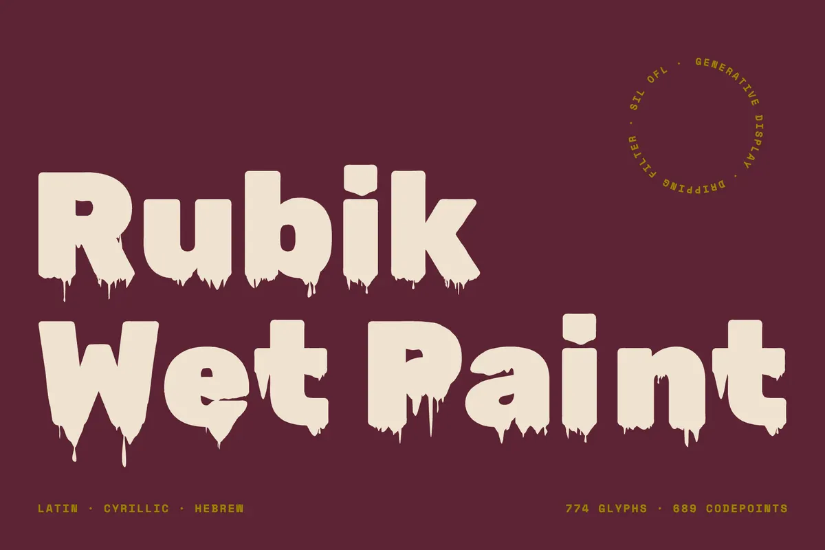 Rubik Wet Paint -Free Paint Drip Display Font