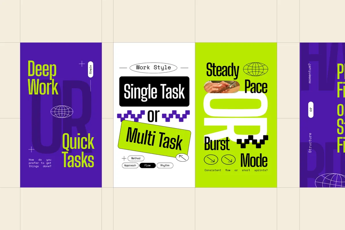 Work and Focus Choices Instagram (AI, EPS, PSD)