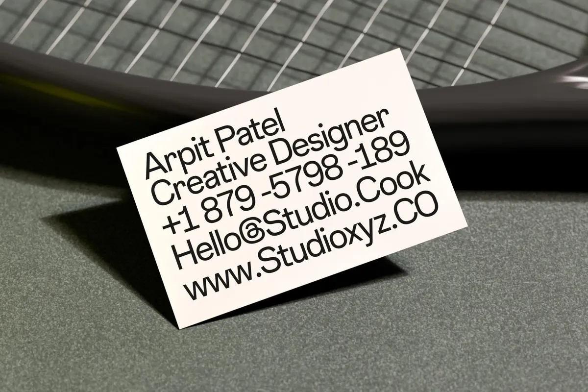 Business Card Mockup on Tennis Court