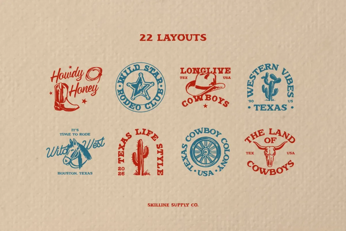 Wild Rodeo Illustrations & Badges