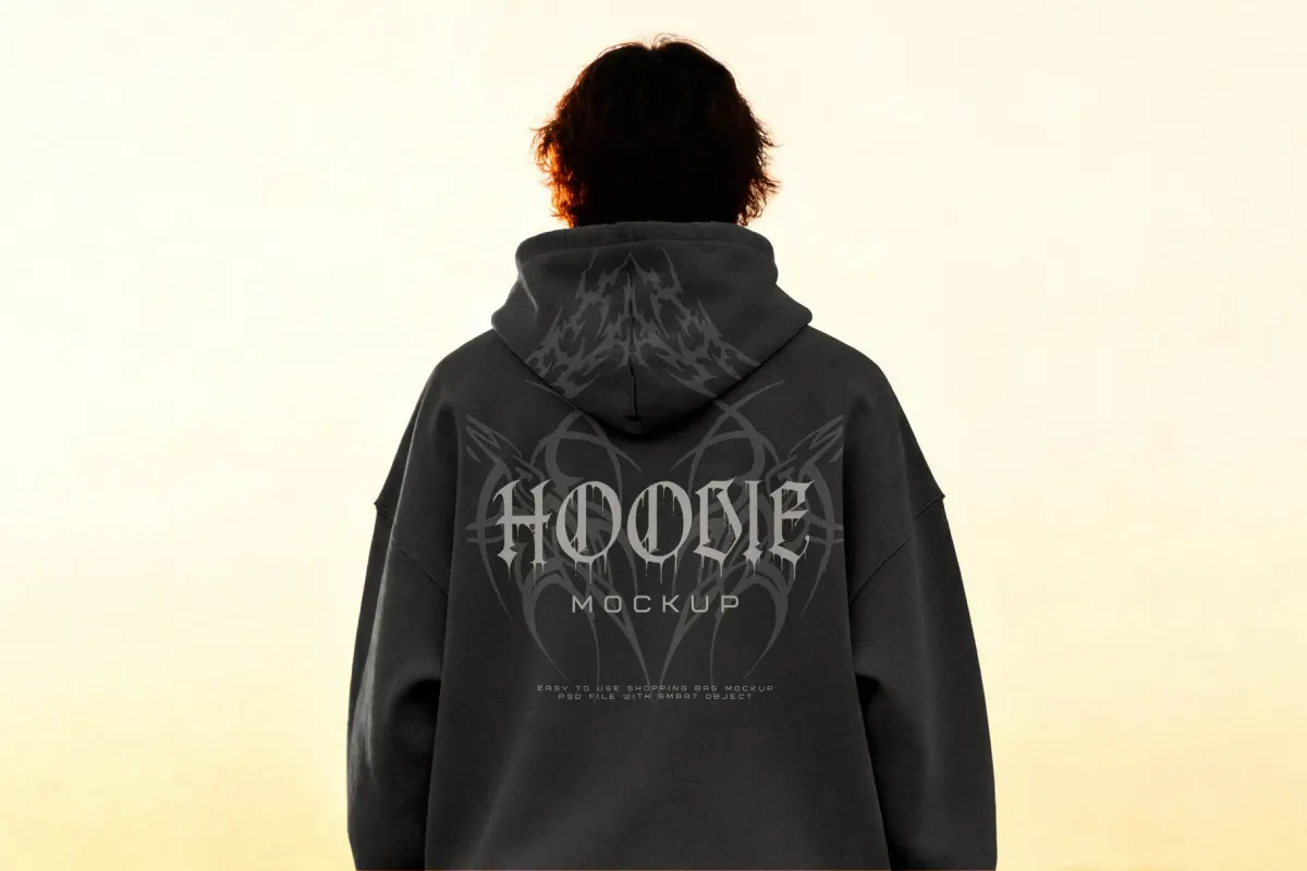Sunset Hoodie Mockup Back View