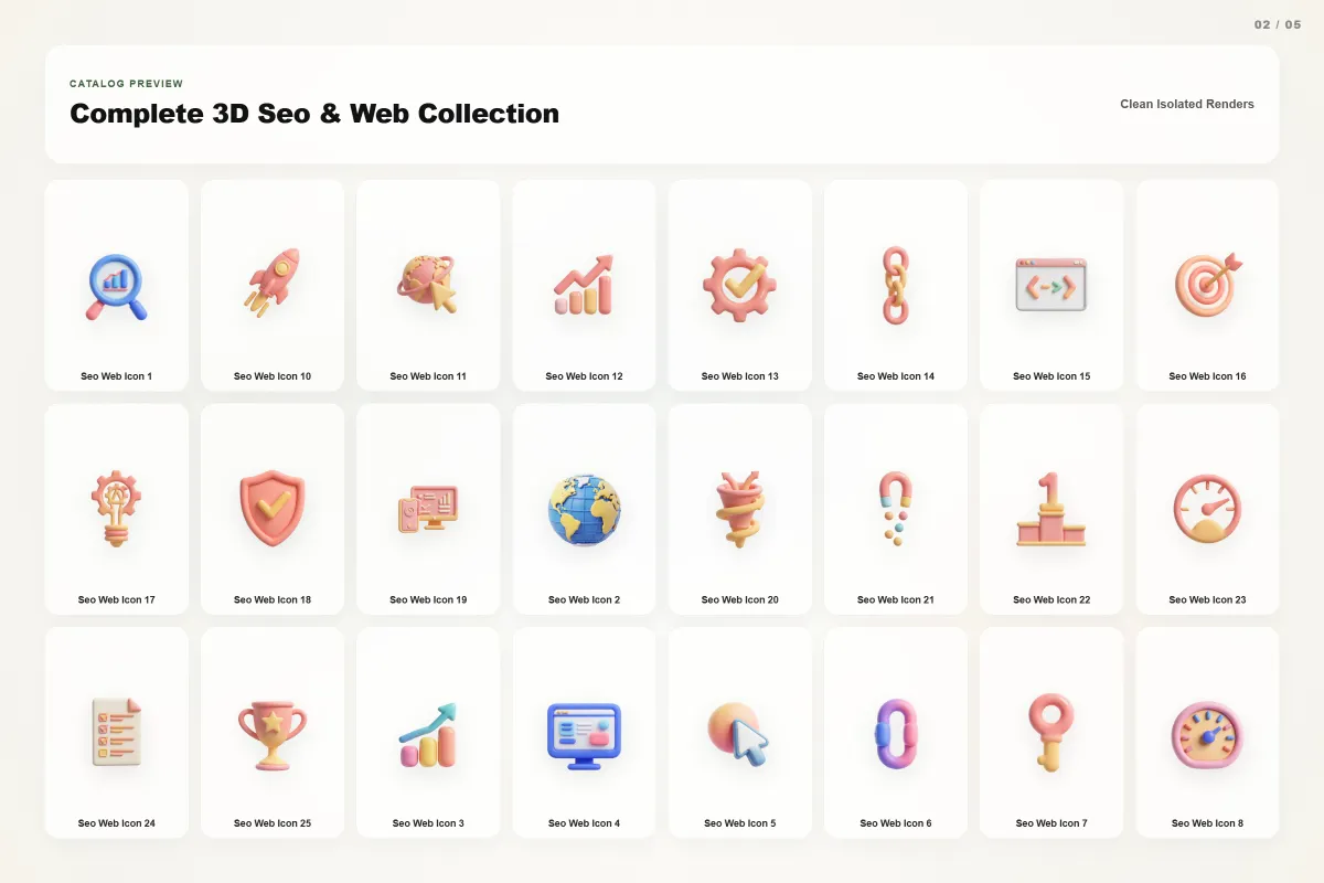 3D SEO & Web Icons