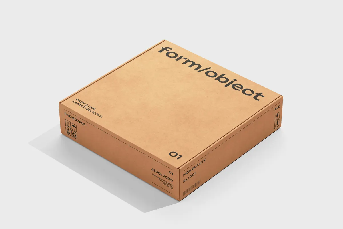 Flat Square Box Mockup