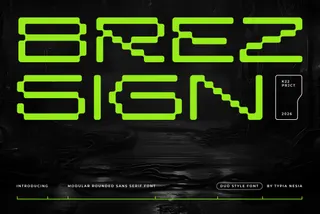 Brezsign - Futuristic Pixel Sans Font