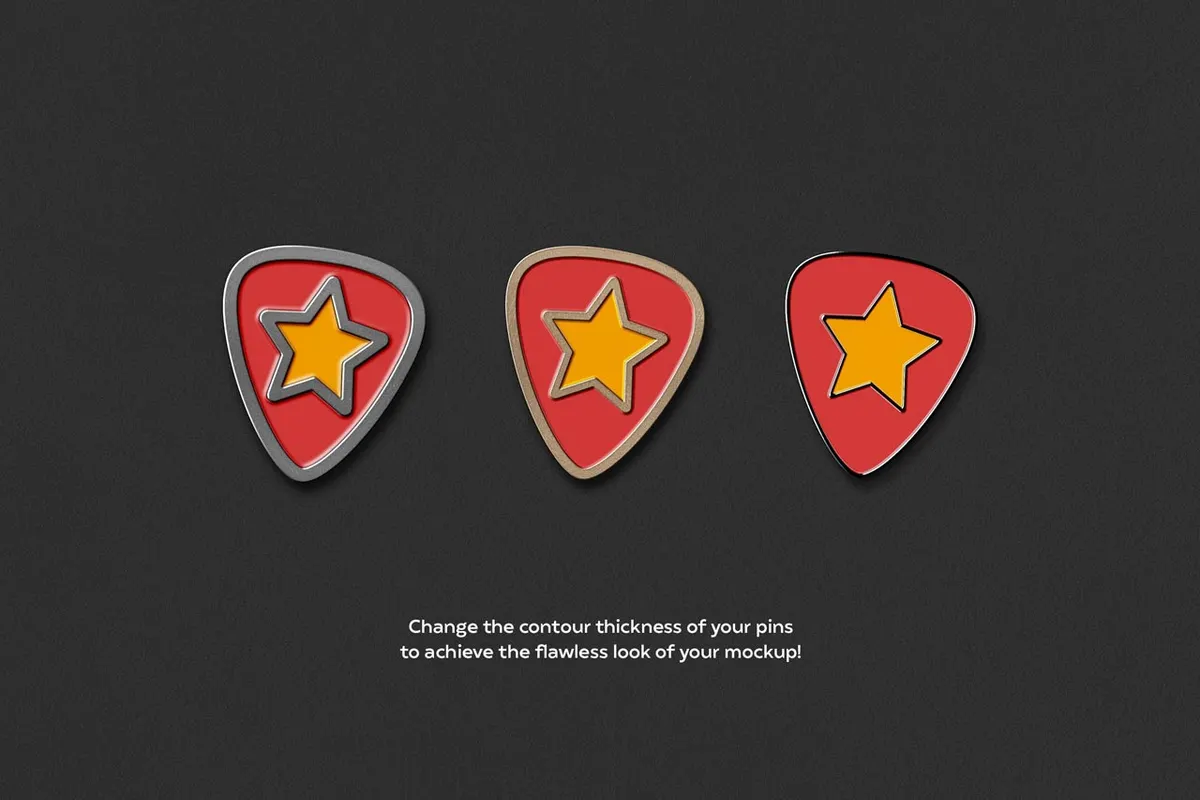 Metallic Enamel Pin Mockups