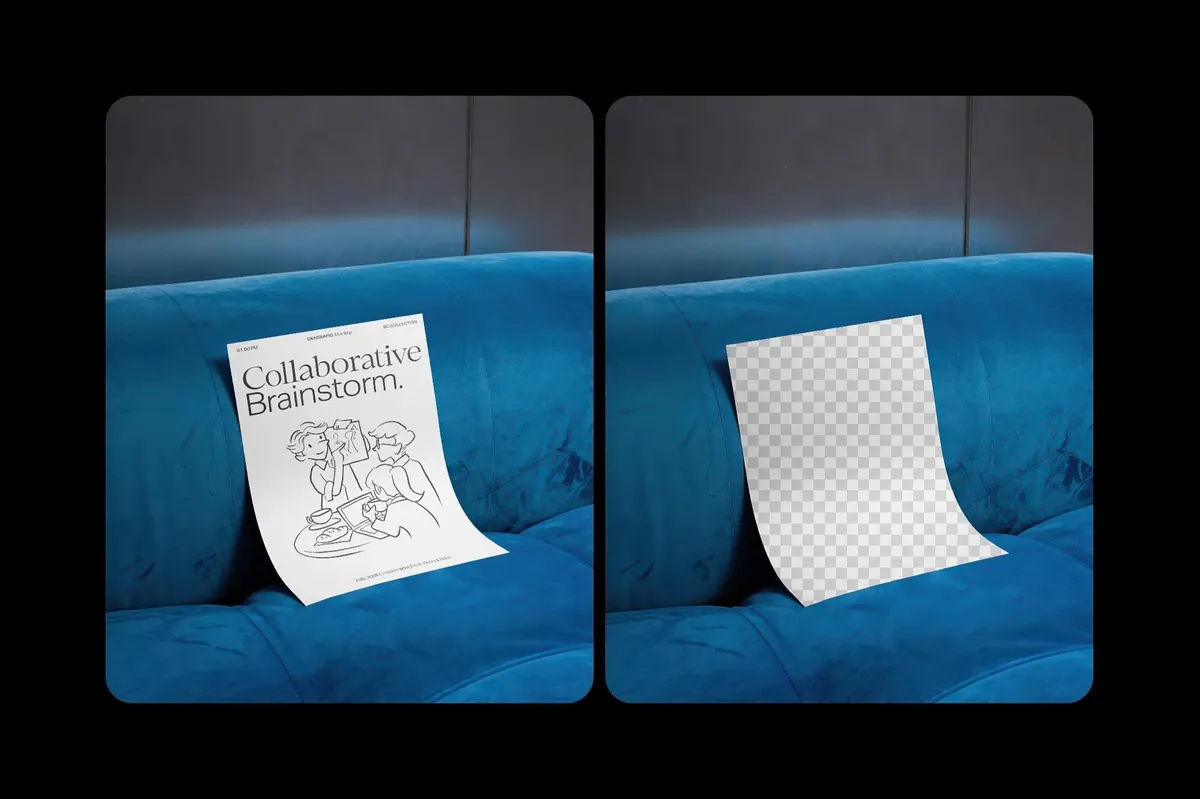 Velour Couch A3 Poster Mockup