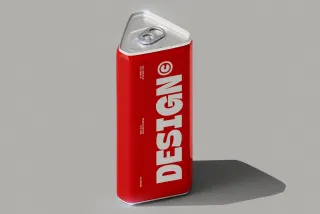 Single Triangular Can Mockup