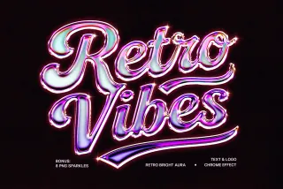 Retro Bright Aura Chrome Effect
