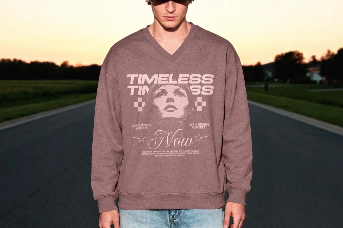 V-Neck Sweatshirt Mockup