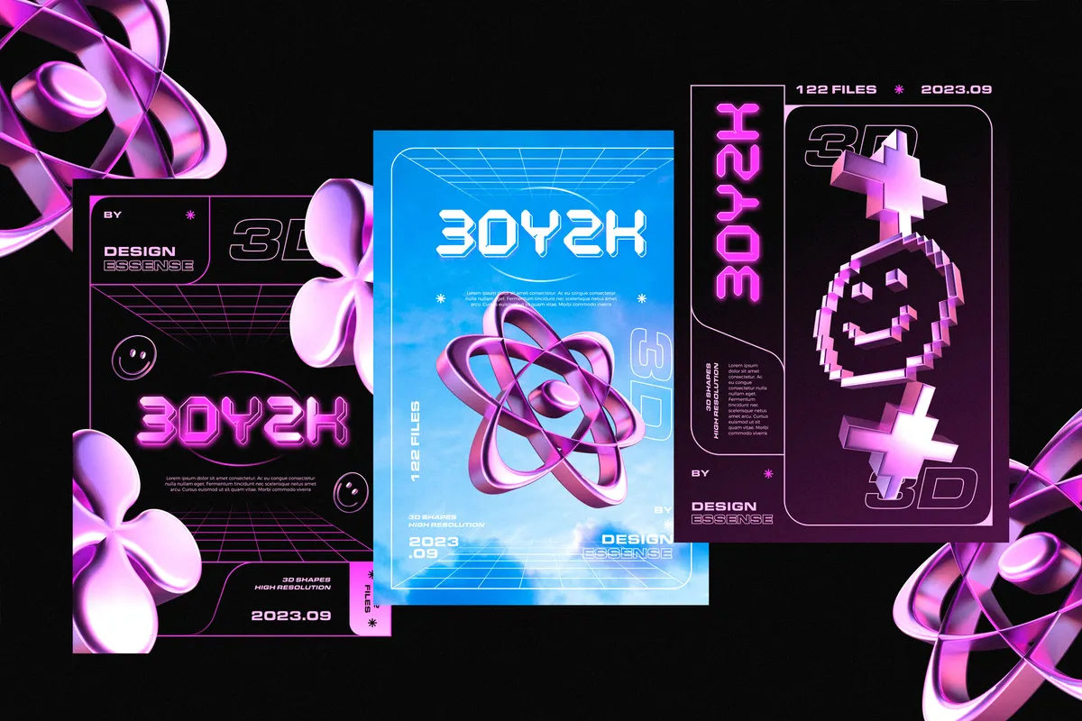 3D Y2K Objects