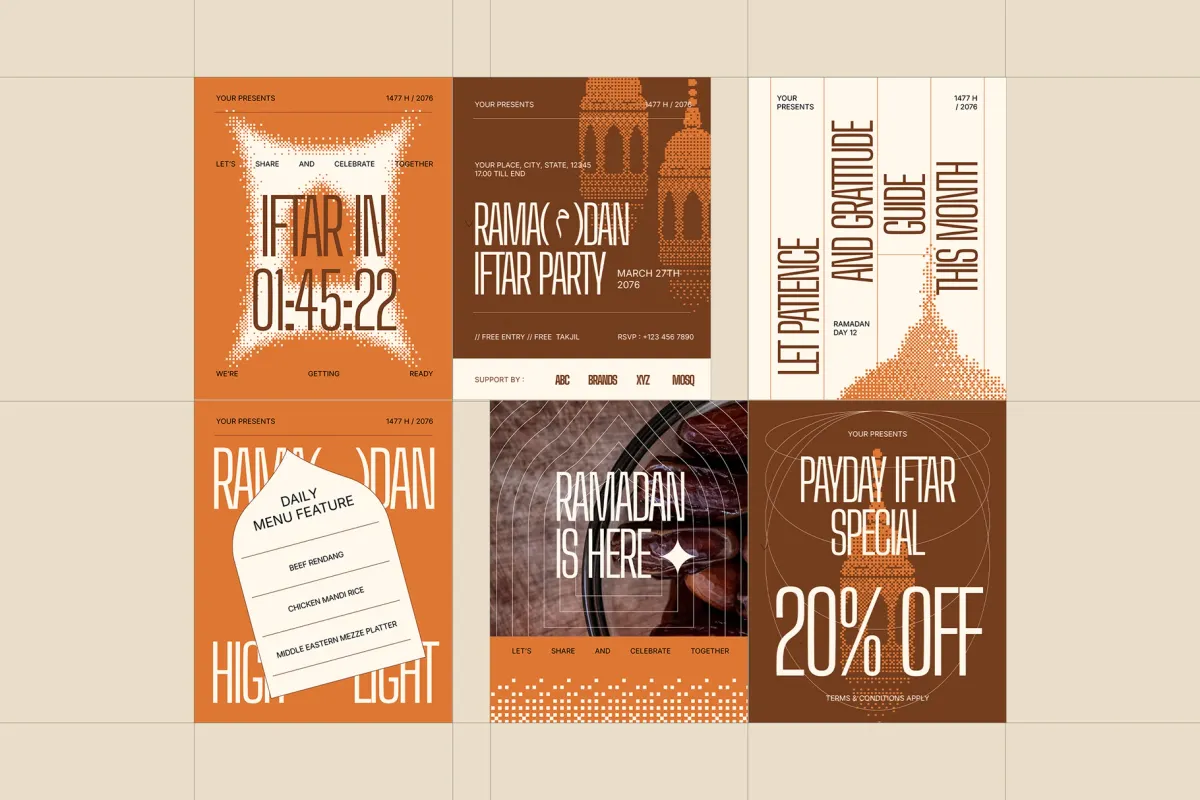 Ramadan Event Instagram Pack (AI, EPS, PSD)