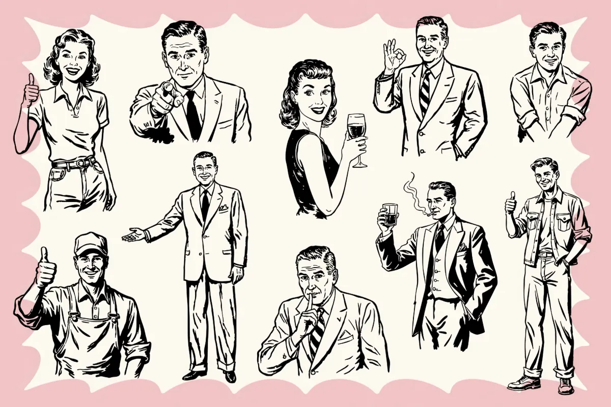 Retro Ad Graphics & Templates