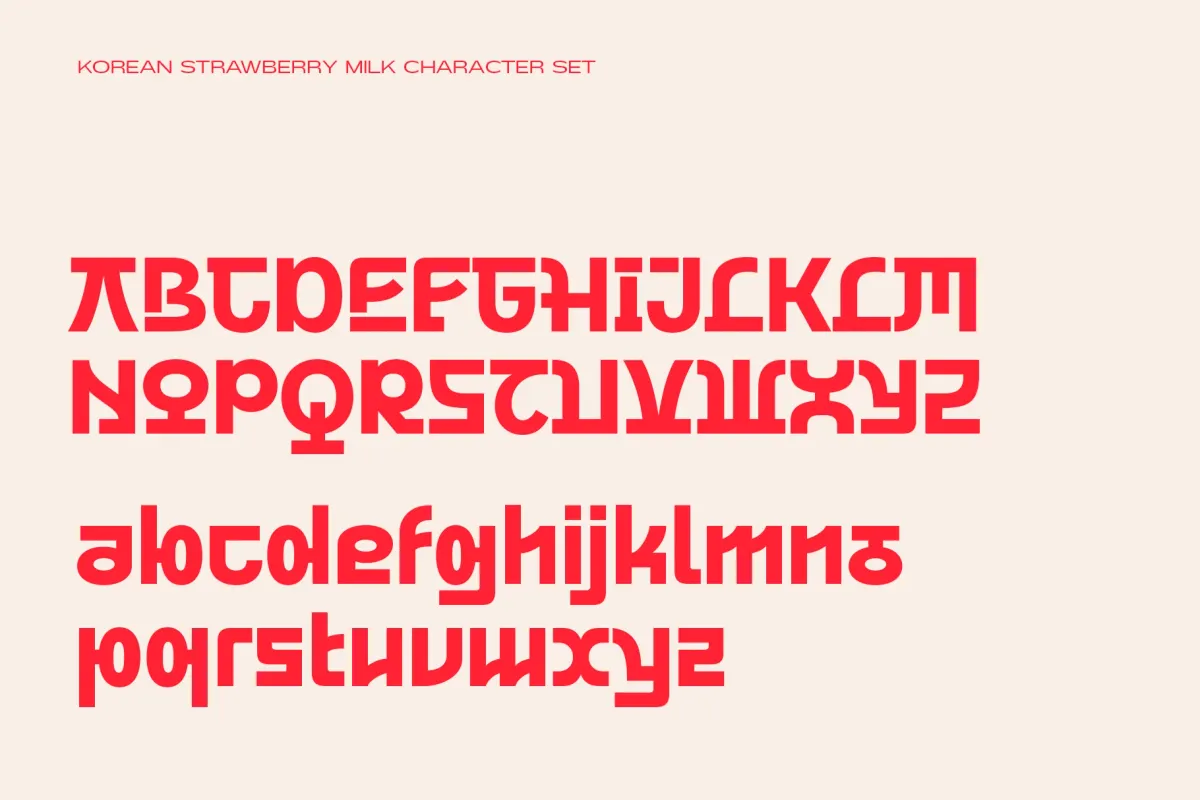 Korean Strawberry Milk - Hangul-Inspired Y2K Font