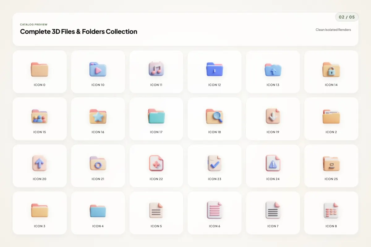 3D File & Folder Icons