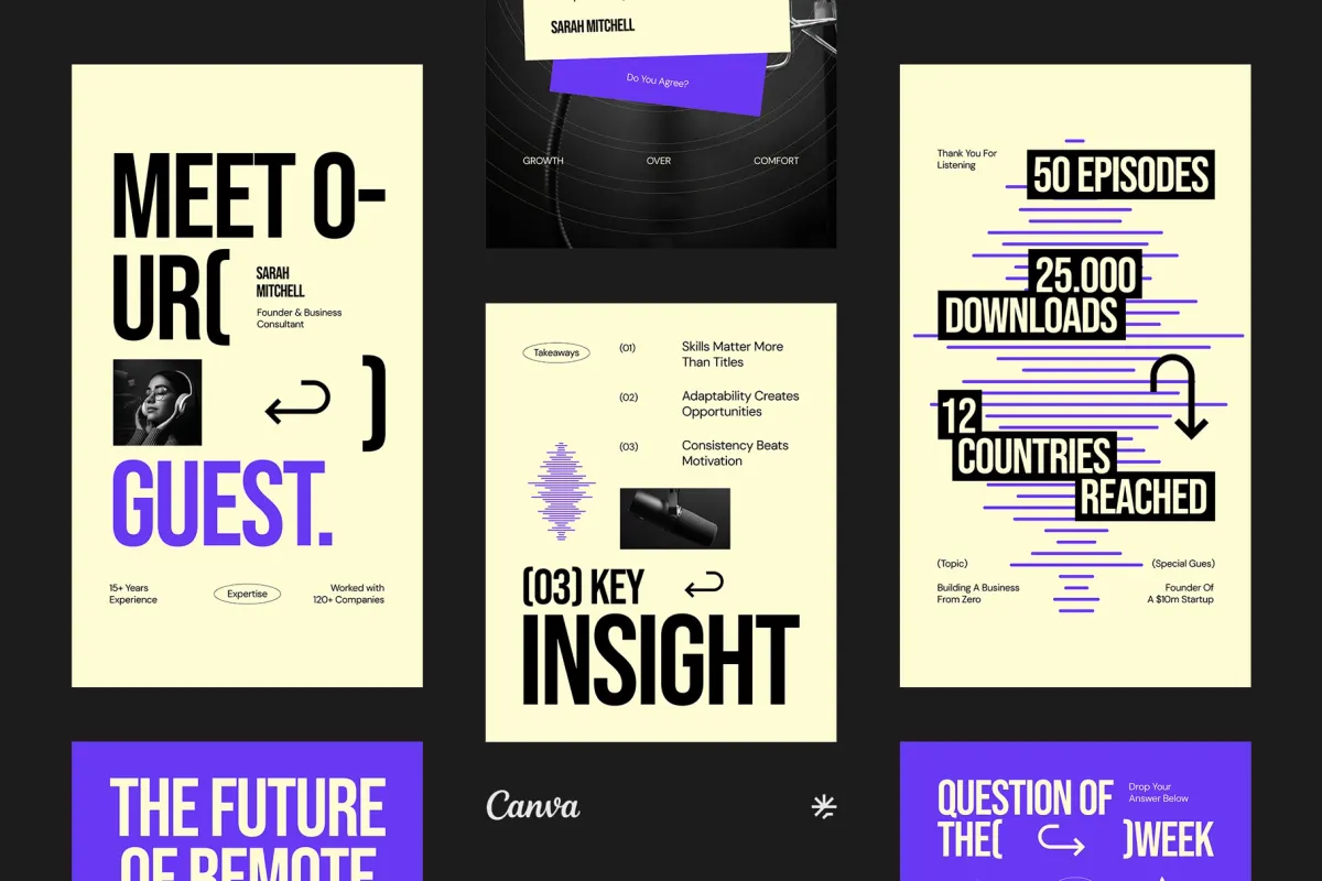 Creative Podcast Instagram Pack - CANVA Template