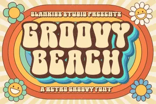 Groovy Beach a Retro Groovy Font