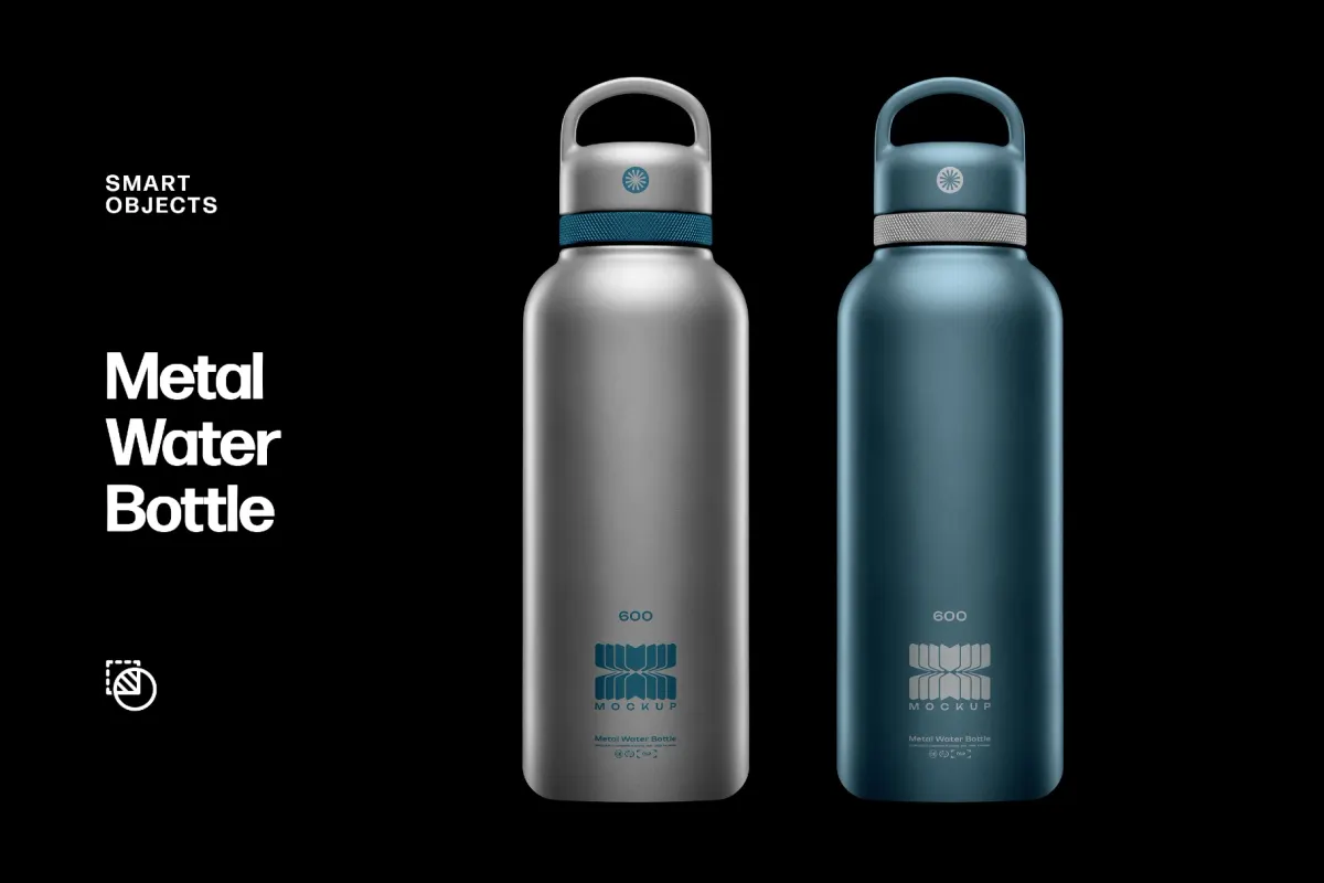 Reusable Metal Water Bottle Mockup