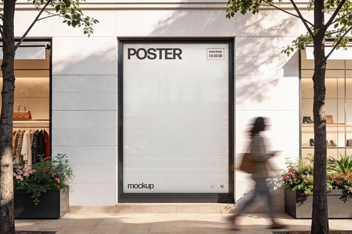 Storefront Window Poster Mockup